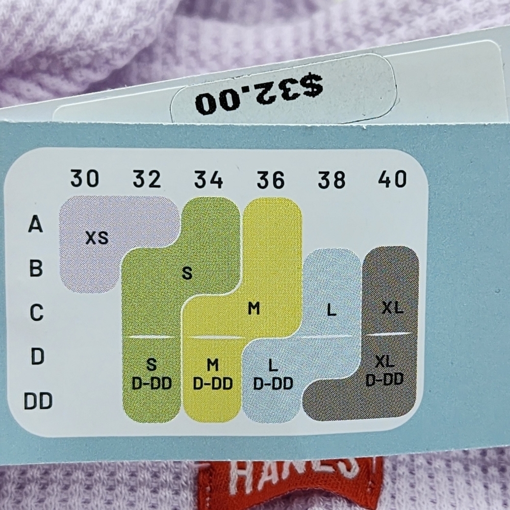 Hanes Women's Eco Luxe Long Line Triangle DHY204 Bralette - L - Picture 7 of 8